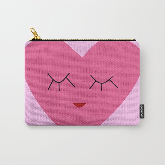 valentines heart pink Carry-All Pouch