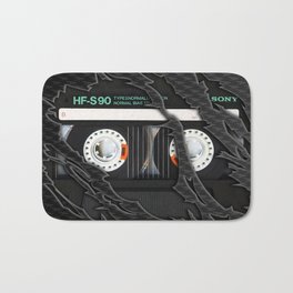 Retro classic vintage Black cassette tape Bath Mat | Mix, Black, Digital Manipulation, Digital, Color, Photo, Maxell, Torn, Cassettetape, Cassette 
