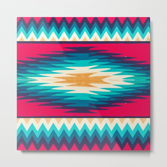 SURF GIRL CHEVRON Metal Print