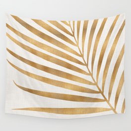 Metallic Gold Palm Leaf Wandbehang | Tropics, Tropicals, Exotic, Moroccan, Artdeco, Desert, Tropical, Graphicdesign, Summer, Gold 