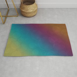 Bokeh Bubbles on Rainbow of Color - Ombre multi Colored Spheres Rug