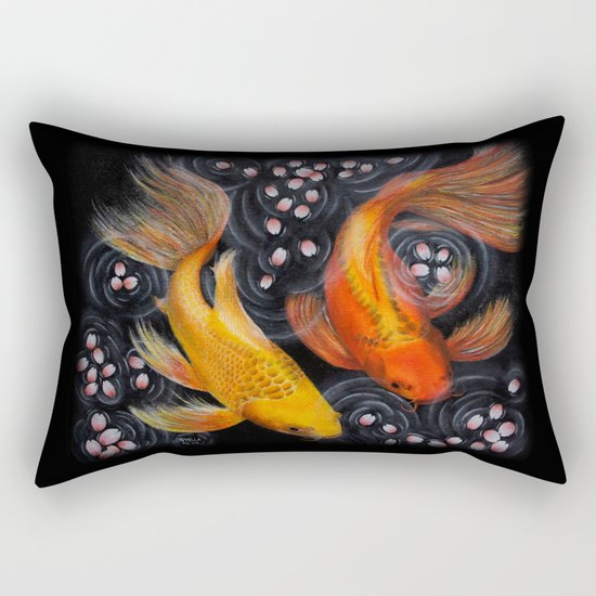Butterfly Koi (Acrylic painting) Rectangular Pillow