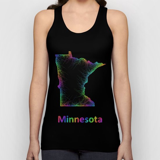 Rainbow Minnesota map Unisex Tank Top