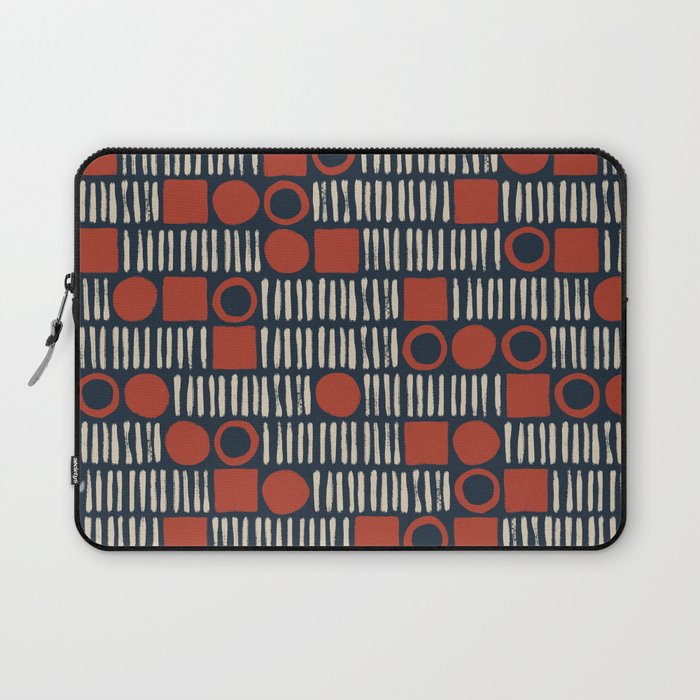 Red & Blue Hand-drawn Pattern #2 Laptop Sleeve