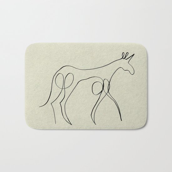Continuous Line Unicorn Bath Mat