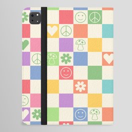 Happy Checkered pattern bright iPad Folio Case