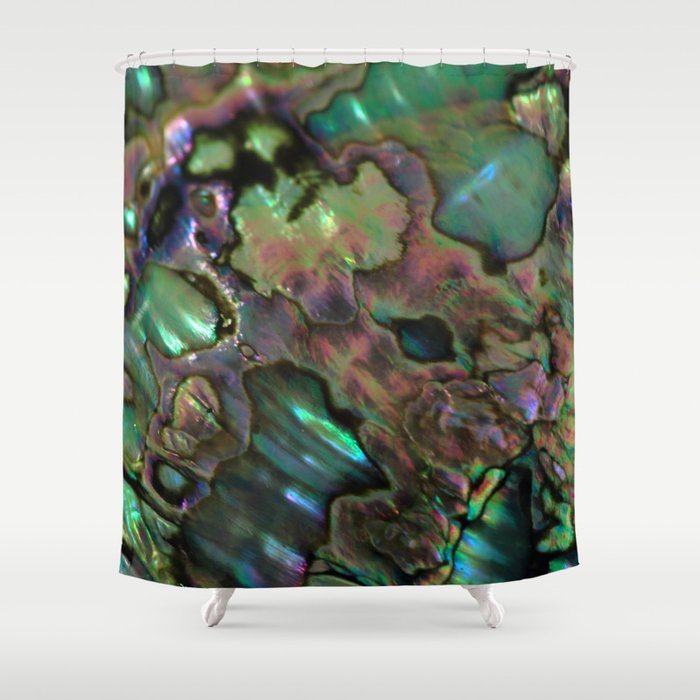 Oil Slick Abalone Mother Of Pearl Shower Curtain