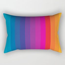  Classic 70s Vintage Style Retro Stripes - Funky Rainbow Rectangular Pillow
