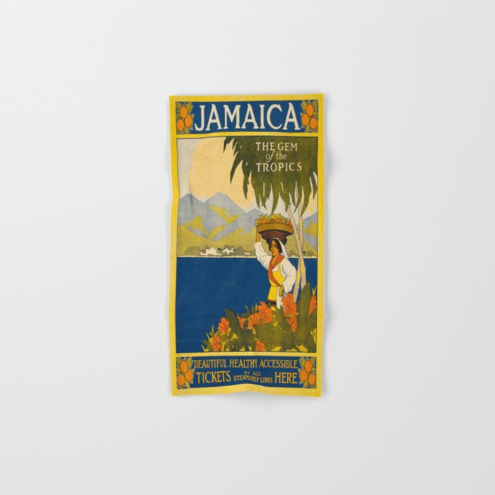 Vintage poster - Jamaica Hand & Bath Towel