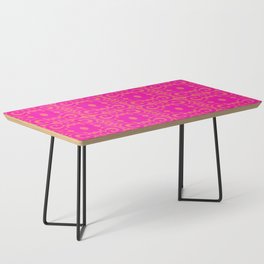 Retro Spring Daisy Lace Hot Pink + Orange Coffee Table