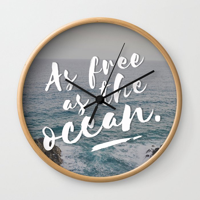 As free as the ocean Wall Clock