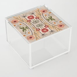 Pink and Yellow Wild Flowers Acrylic Box