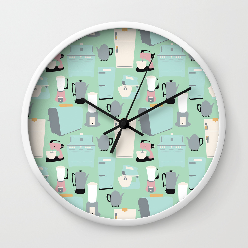 Retro Kitchen Wall Clock by S Vaeth | Society6