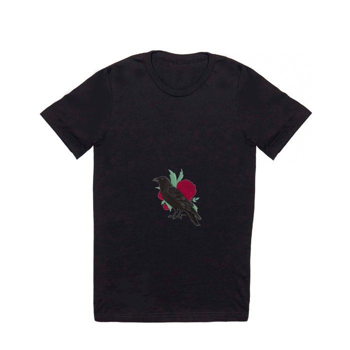 Raven with flowers T Shirt