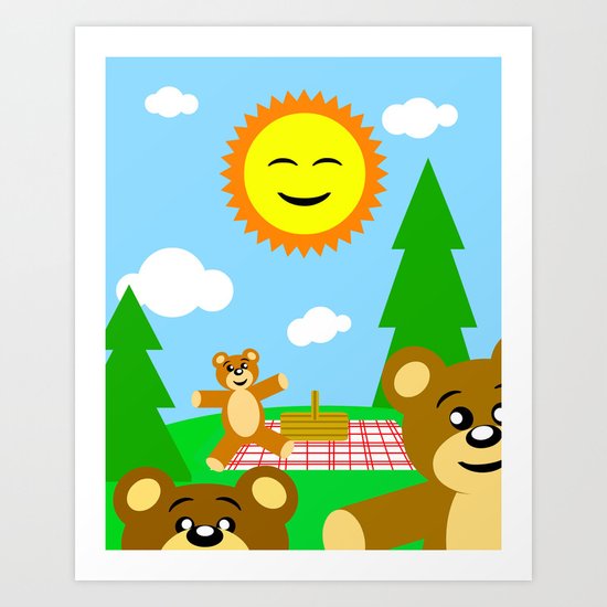 Teddy Bear Picnic Art Print
