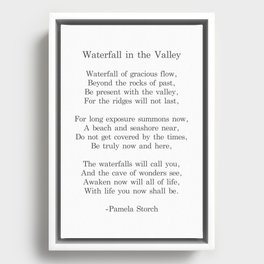 Waterfall in the Valley Poem Writer's Edition Framed Canvas