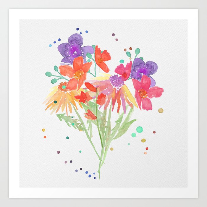 Flower Bouquet-Watercolor Art Print