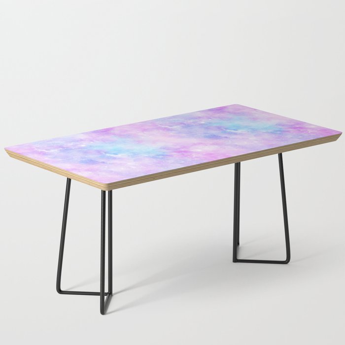 Pink Blue Galaxy Painting Coffee Table