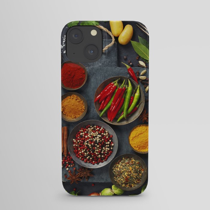 Fresh delicious ingredients for healthy cooking  on rustic background iPhone Case