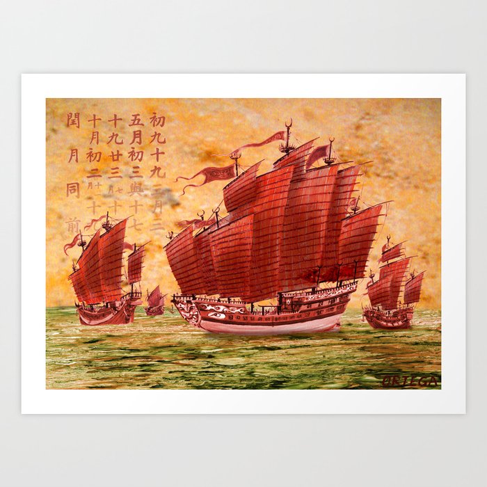 Zheng He Treasure Ship Art Print