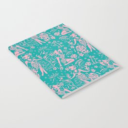 Tiki Temptress in Pink and Turquoise Notebook