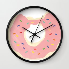 Iced Doughnut with Rainbow Sprinkles Wall Clock