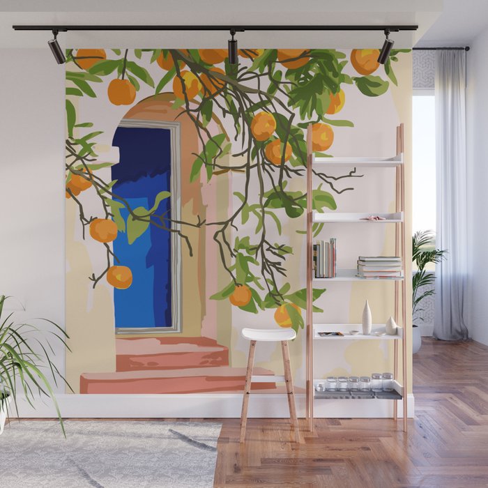 Wherever you go, go with all your heart | Summer Travel Morocco Boho Oranges | Architecture Building Wall Mural