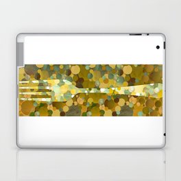Kitchen Decor Circle Fork Art Gold Laptop Skin