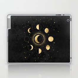 Gold Moon Phases  Laptop Skin