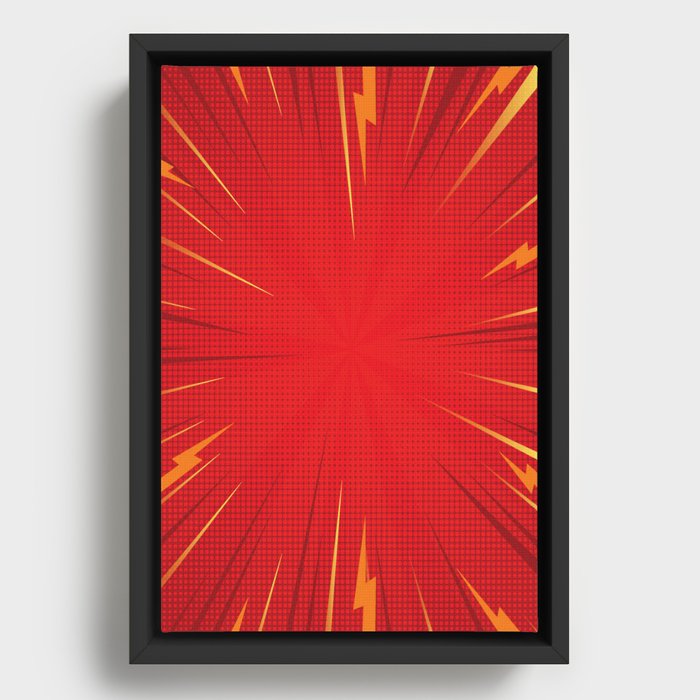 Red Comic Framed Canvas