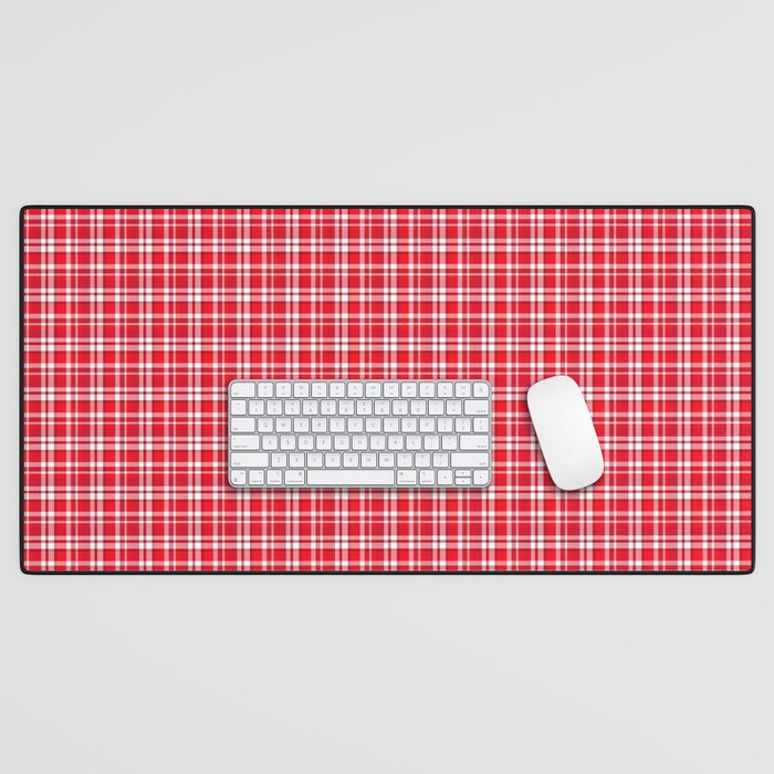 Red Plaid Christmas Holiday Checkered Pattern no.3 Desk Mat