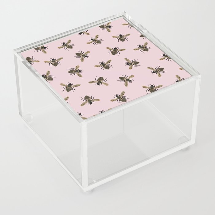 Bee Pattern Pink Acrylic Box