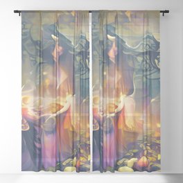 Abundance and Prosperity Spell I Sheer Curtain