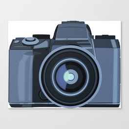 Blue Camera Graphic Canvas Print