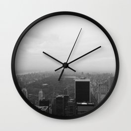 New York in Black and White Wall Clock