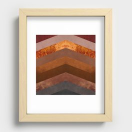 Brown leather chevron pattern Recessed Framed Print