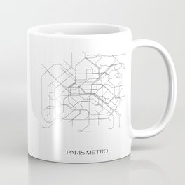 Paris Metro Underground Map Coffee Mug | Paris, Minimalistmap, Drawing, Parismetro, Blackandwhite, Metromap, France, Abstractmap, Subwaymap, Linedrawingmap 