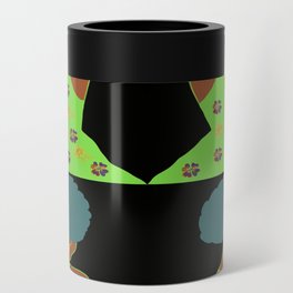 Woman At The Meadow Vintage Dark Style Pattern 50 Can Cooler