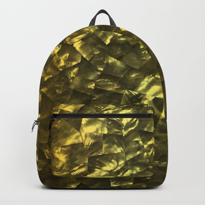 Bright Gold Mother of Pearl Nacre Pattern Backpack
