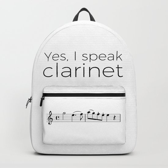 I speak clarinet Backpack