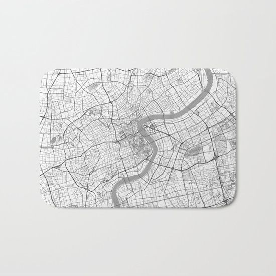 Shanghai Map Line Bath Mat