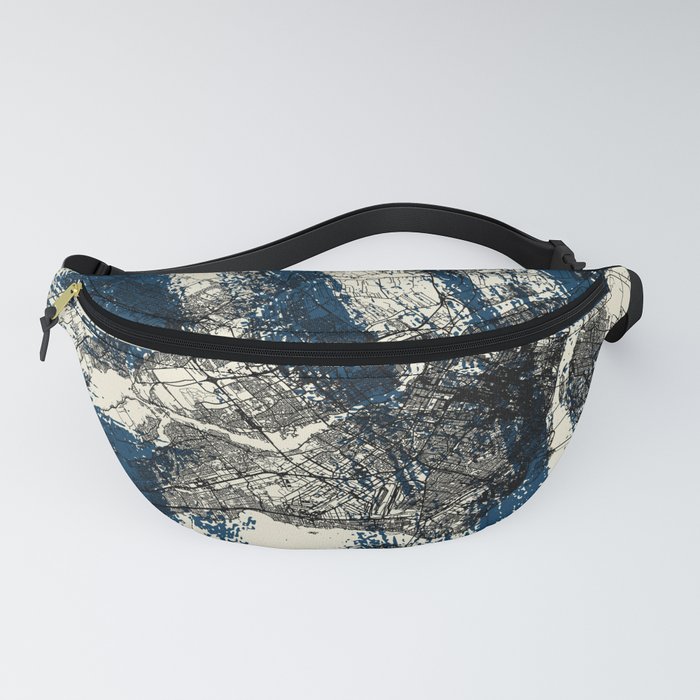 Artistic Montreal, Canada Map Illustration. Aesthetic  Fanny Pack