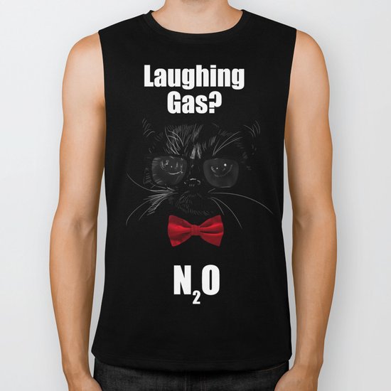 Grumpy Chemistry Cat Geek Science Meme Whimsical Animals in Glasses Biker Tank