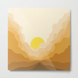 Desert Dunes Sunrise - Abstract Landscape Metal Print