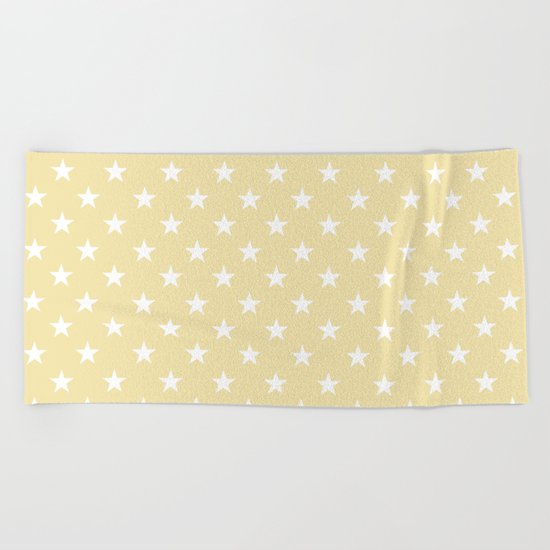 Stars (White/Vanilla) Beach Towel