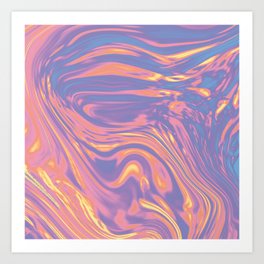 holographic sunset marble Art Print