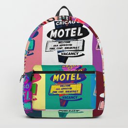 Heart 'O' Chicago Warho-tel Backpack | Bright, Signs, Popart, Sleazy, Warholesque, Vintage, Heart, Chicago, Neon, Motel 