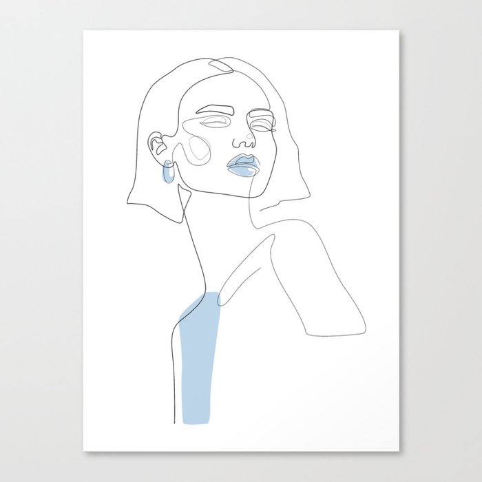 Blue Sky Beauty / Girl portrait drawing Canvas Print
