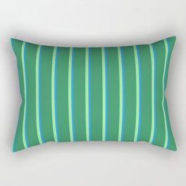 [ Thumbnail: Light Green, Blue & Sea Green Colored Lines Pattern Rectangular Pillow ]
