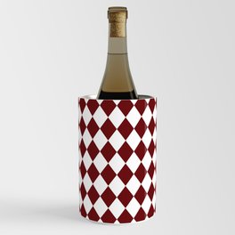 Merlot Red Modern Diamond Pattern Wine Chiller